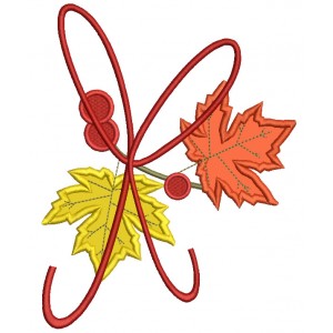Leaves Tied in a Beautiful Knot Applique Machine Embroidery Digitized Design Pattern
